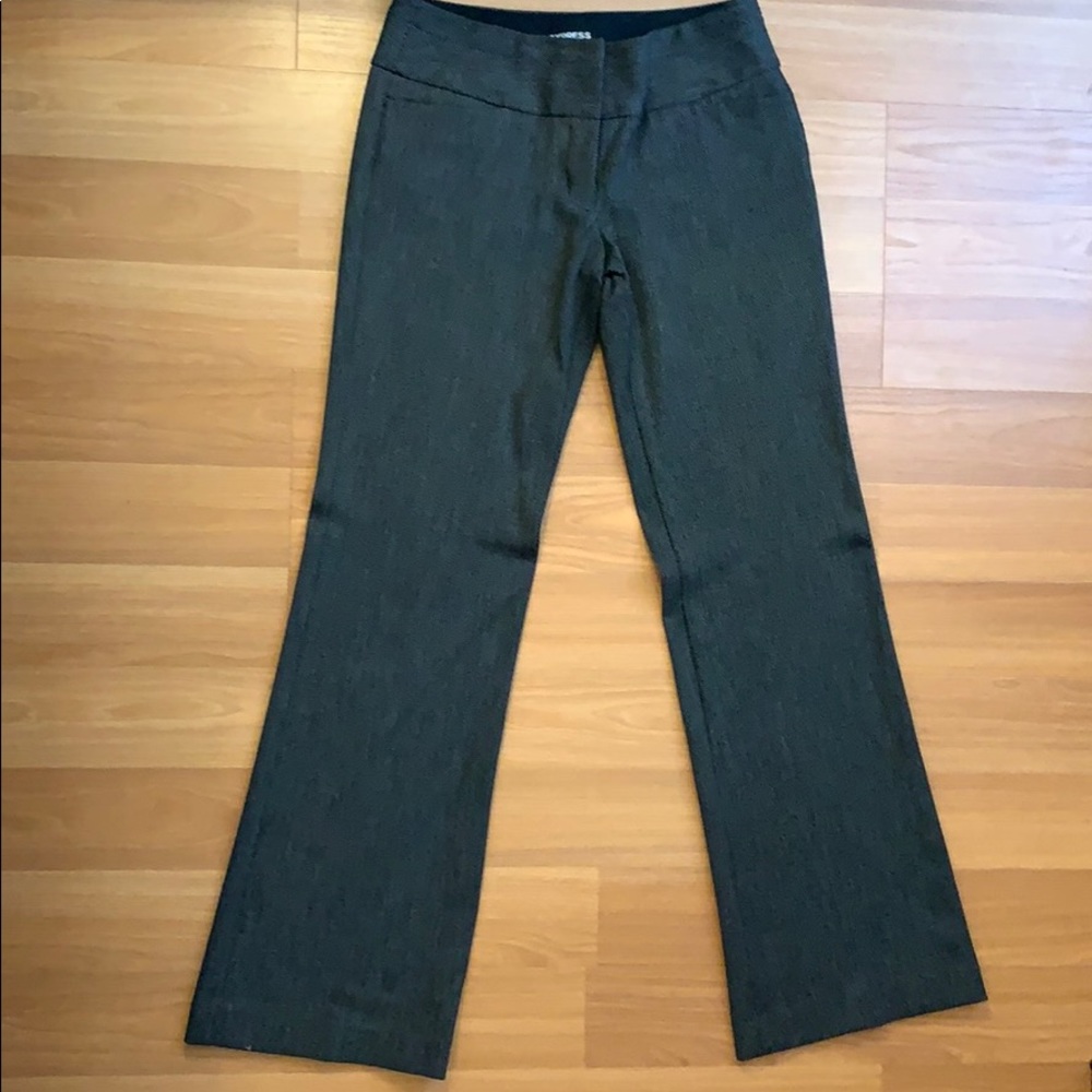 Grey wide leg work pants.